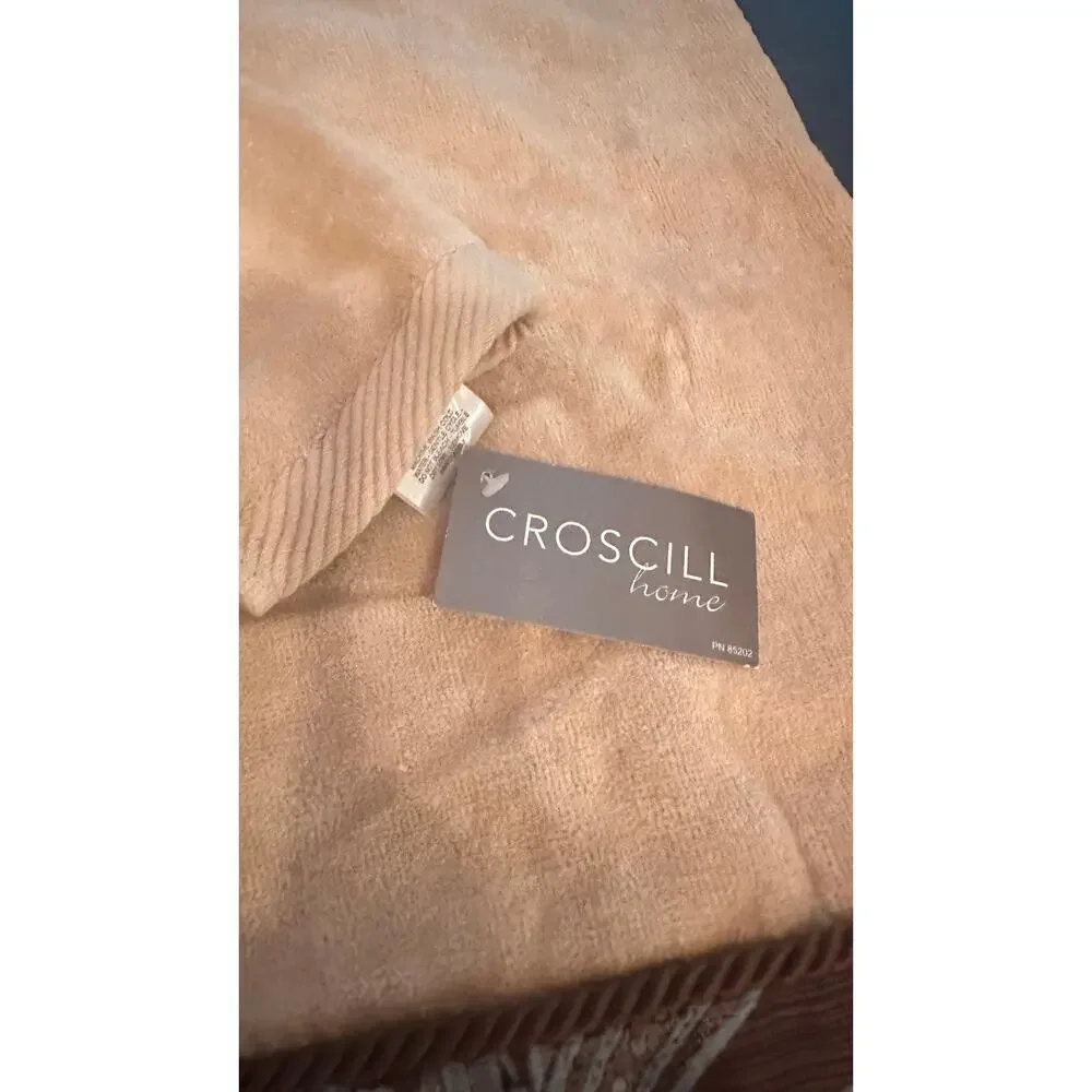 Croscill Brown & Blue Paisley 3Pc Towel Set Bath Hand Beaded Tassel Fancy